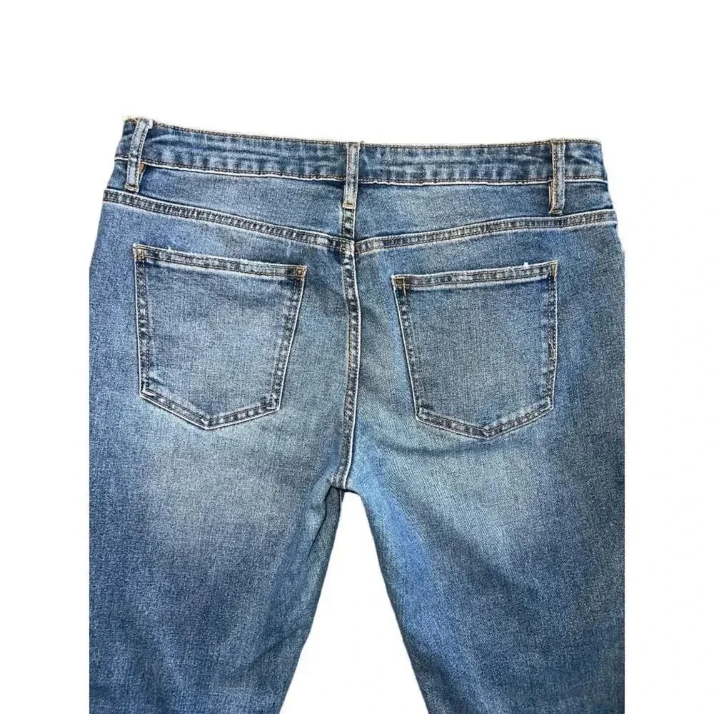 Harper Heritage mid rise girlfriend jeans distressed crop ankle stretch size 28 - Picture 9 of 9